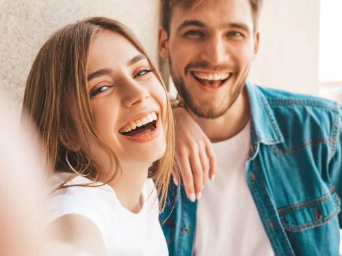 couple laughing