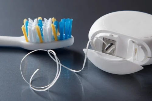 toothbrush and floss